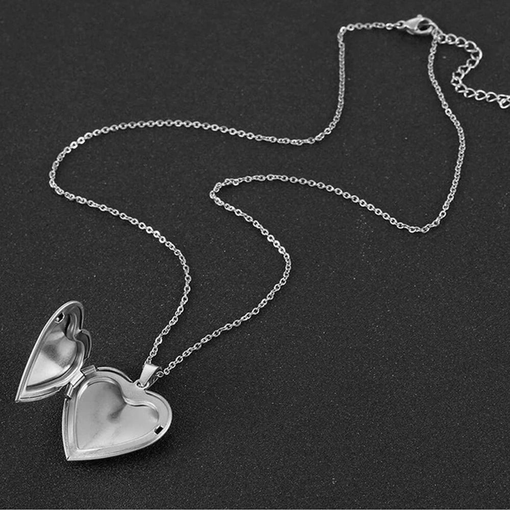 Stainless Steel  Heart Forever In My Heart Photo Picture Memory Frame Locket Pendant Necklace Jewelry Gifts For Lover Dropship