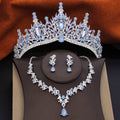 3 pcs Princess Crown Bridal Jewelry Sets Women Tiaras and Necklace Earrings for Wedding Crown Bride Jewelry Set Party Birthday
