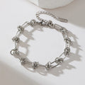 GANPUP 316L Stainless Steel Gold Silver Color Chain Bangle Bracelet For Women Men Trendy Texture Bracelet Waterproof Jewelry