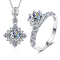 JoyceJelly Luxury 1 Carat D Color VVS Moissanite Jewerly Set For Women S925 Sterling Silver Jewerly Wedding Fine Jewelry Gift