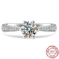 Luxury 925 Sterling Silver Classic overlapping  Ring for Women Eight Hearts and Eight Arrows Zircon Gold Plated Six Claw Ring
