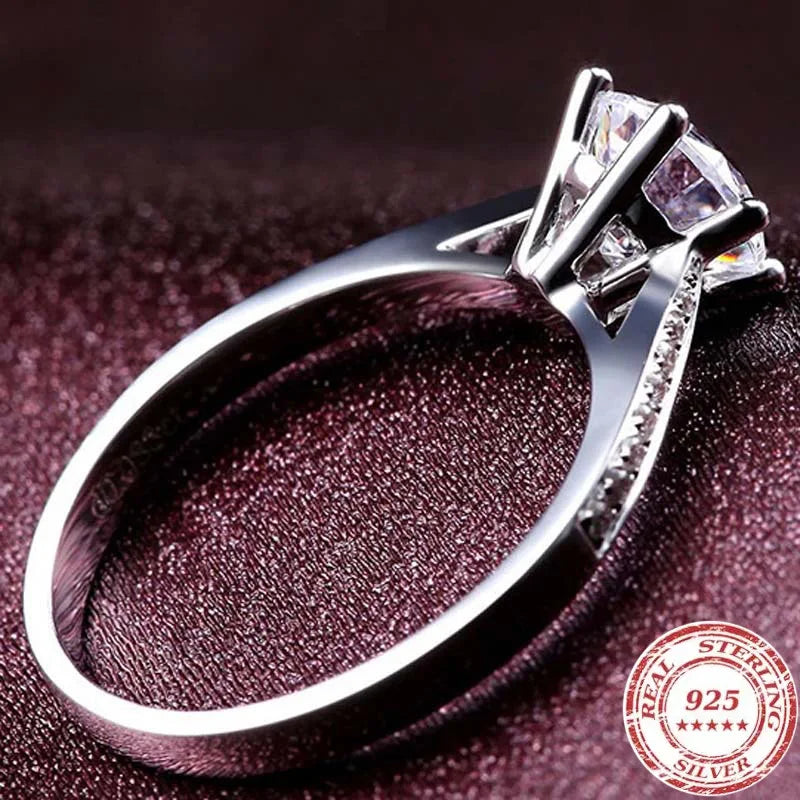 Luxury 925 Sterling Silver Classic overlapping  Ring for Women Eight Hearts and Eight Arrows Zircon Gold Plated Six Claw Ring