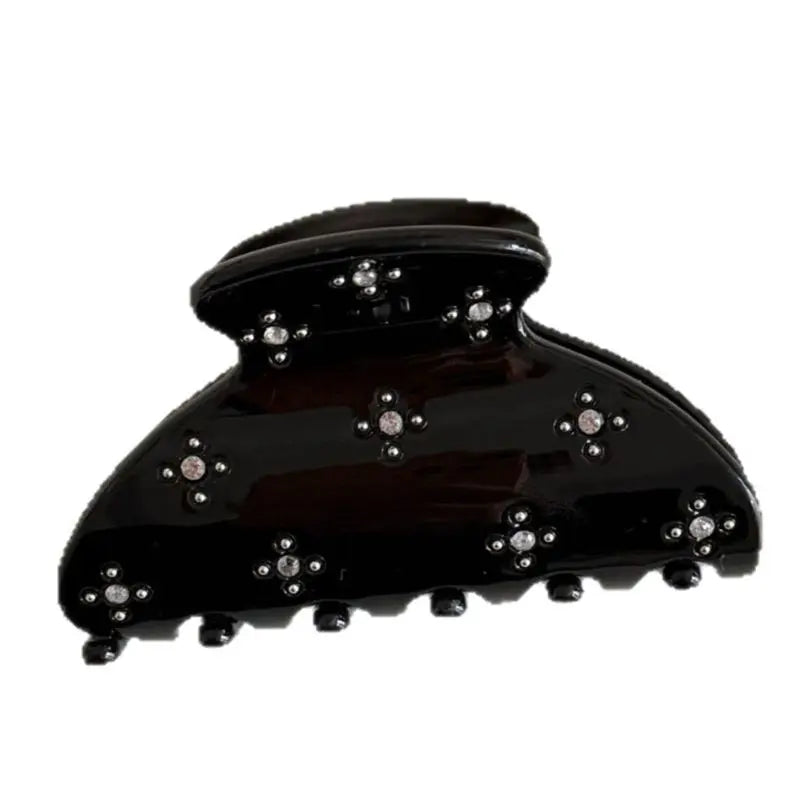 1pc High-end star-dotted diamond-encrusted shark clip for girls with thin hair, cute back-of-the-head hair accessory