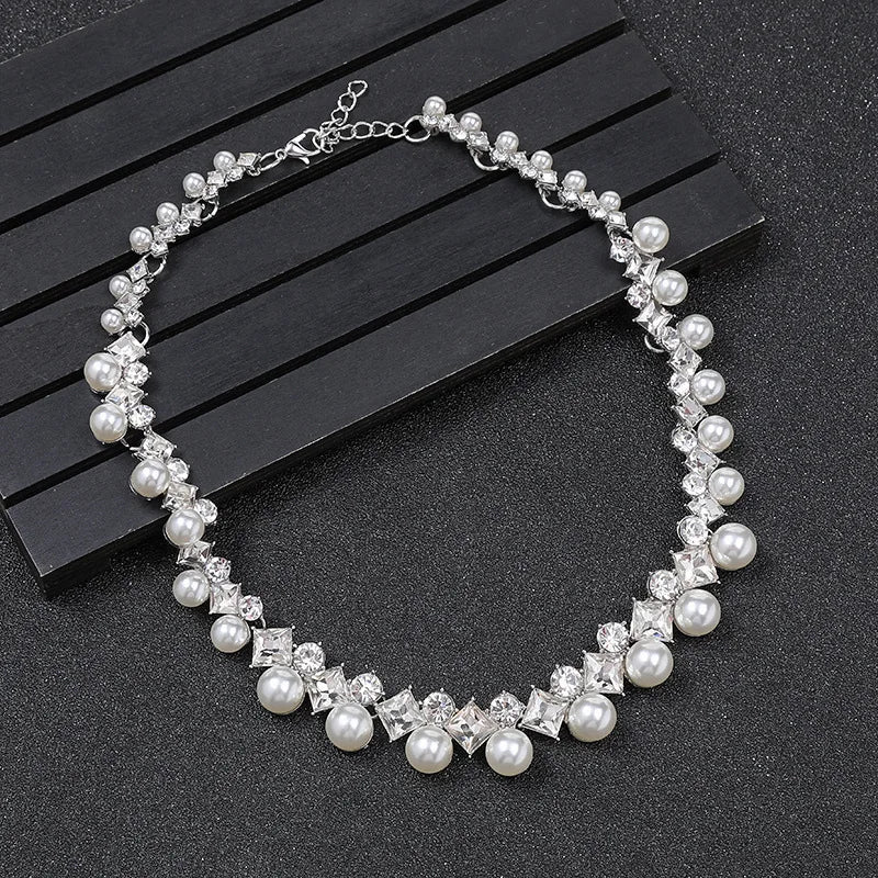 Elegant Pearl & Gemstone Necklace Set